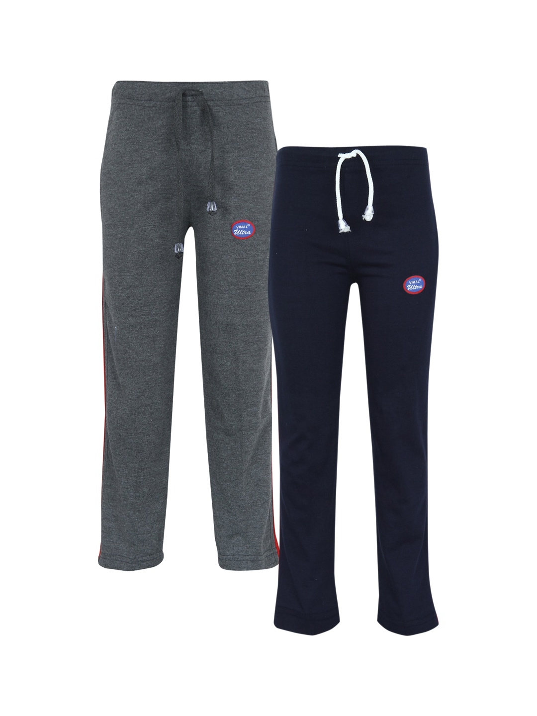 

VIMAL JONNEY Pack of 2 Kids Grey & Navy Blue Track Pants