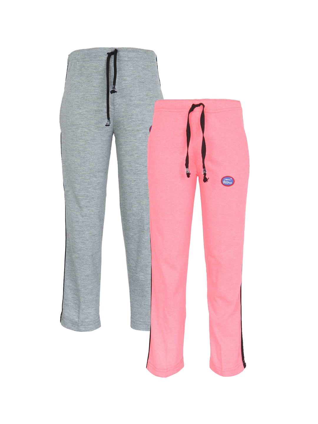 

VIMAL JONNEY Pack of 2 Kids Pink & Grey Track Pants
