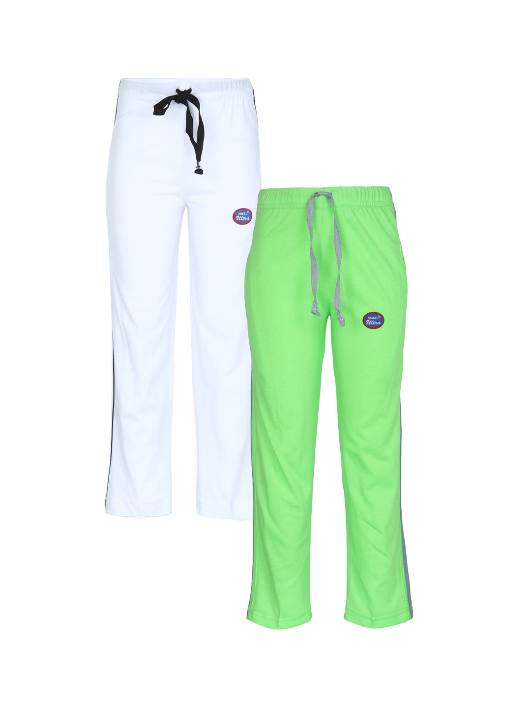 

VIMAL JONNEY Pack of 2 Kids Green & White Track Pants