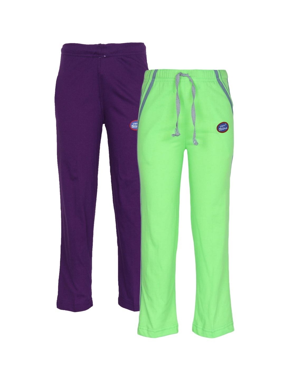 

MACK JONNEY Unisex Kids Multicolor Cotton Blended Trackpant Pack of 2, Green