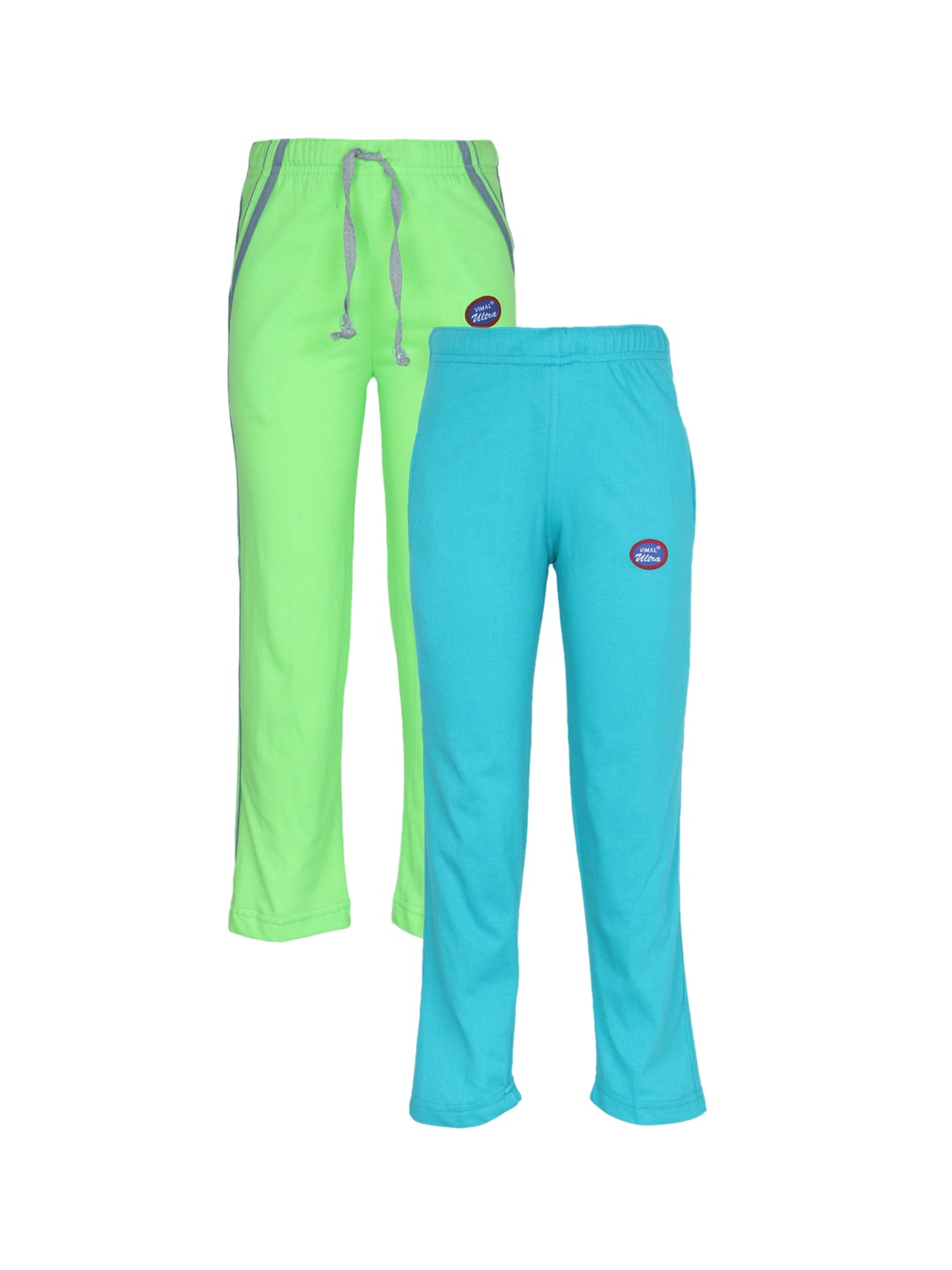

MACK JONNEY Kids Pack of 2 Solid Regular Fit Trackpant, Fluorescent green