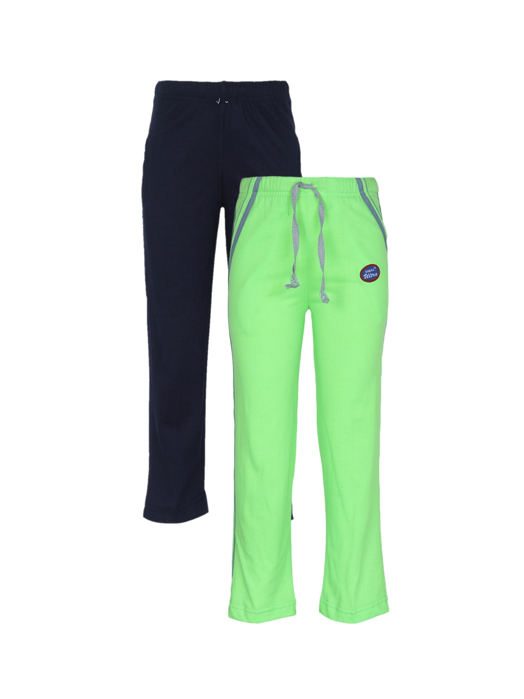 

MACK JONNEY Unisex Kids Multicolor Cotton Blended Trackpant Pack of 2, Green