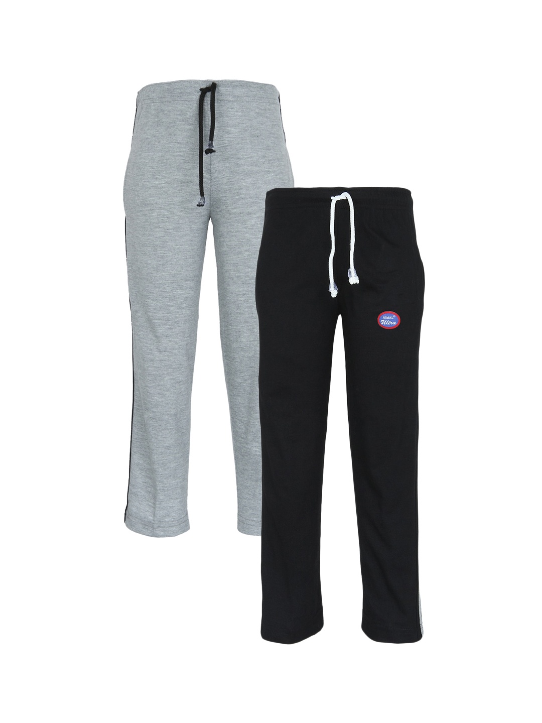 

MACK JONNEY Unisex Kids Multicolor Cotton Blended Trackpant Pack of 2, Black