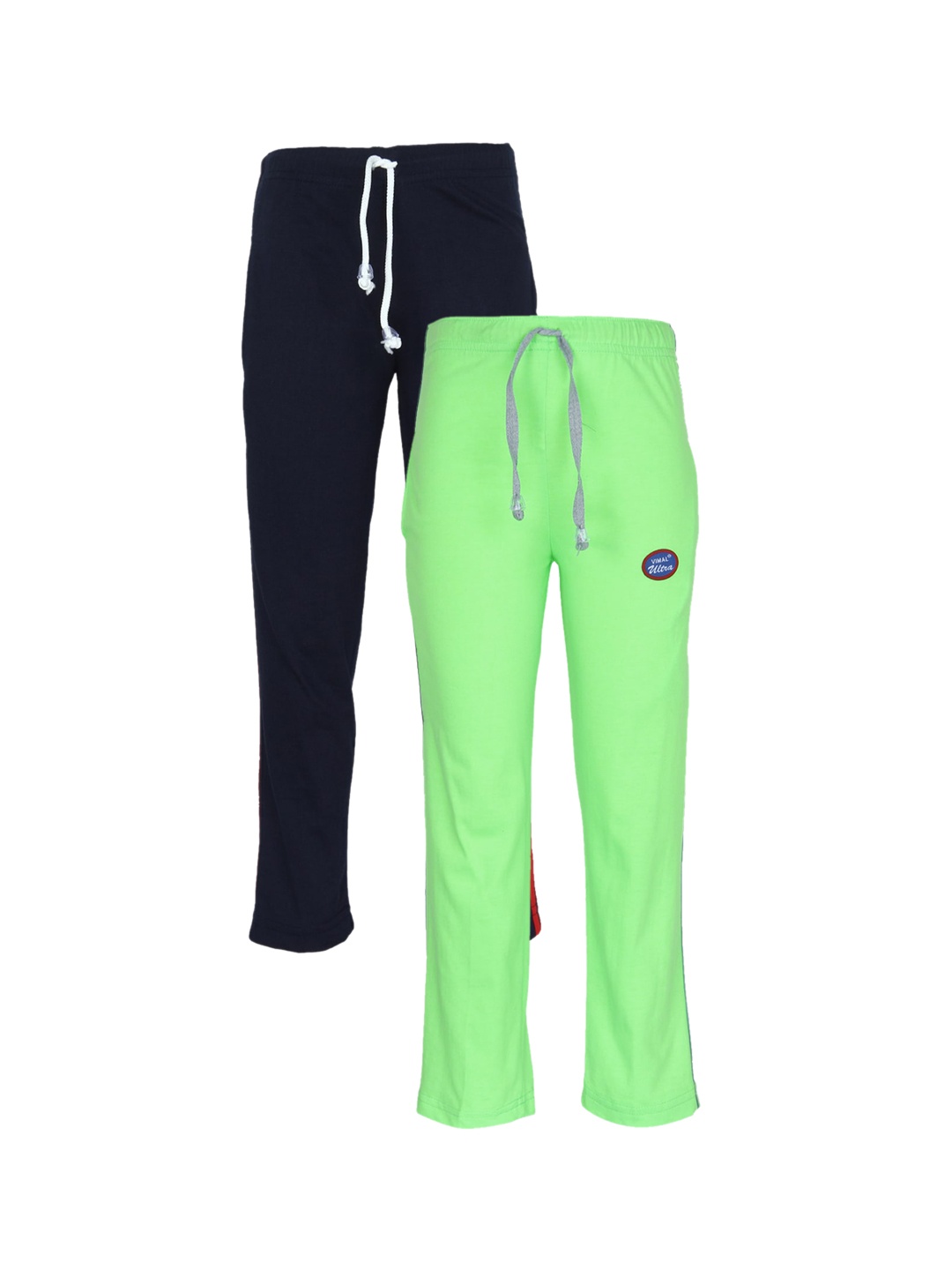 

VIMAL JONNEY Unisex Kids Multicolor Cotton Blended Trackpant Pack of 2, Green