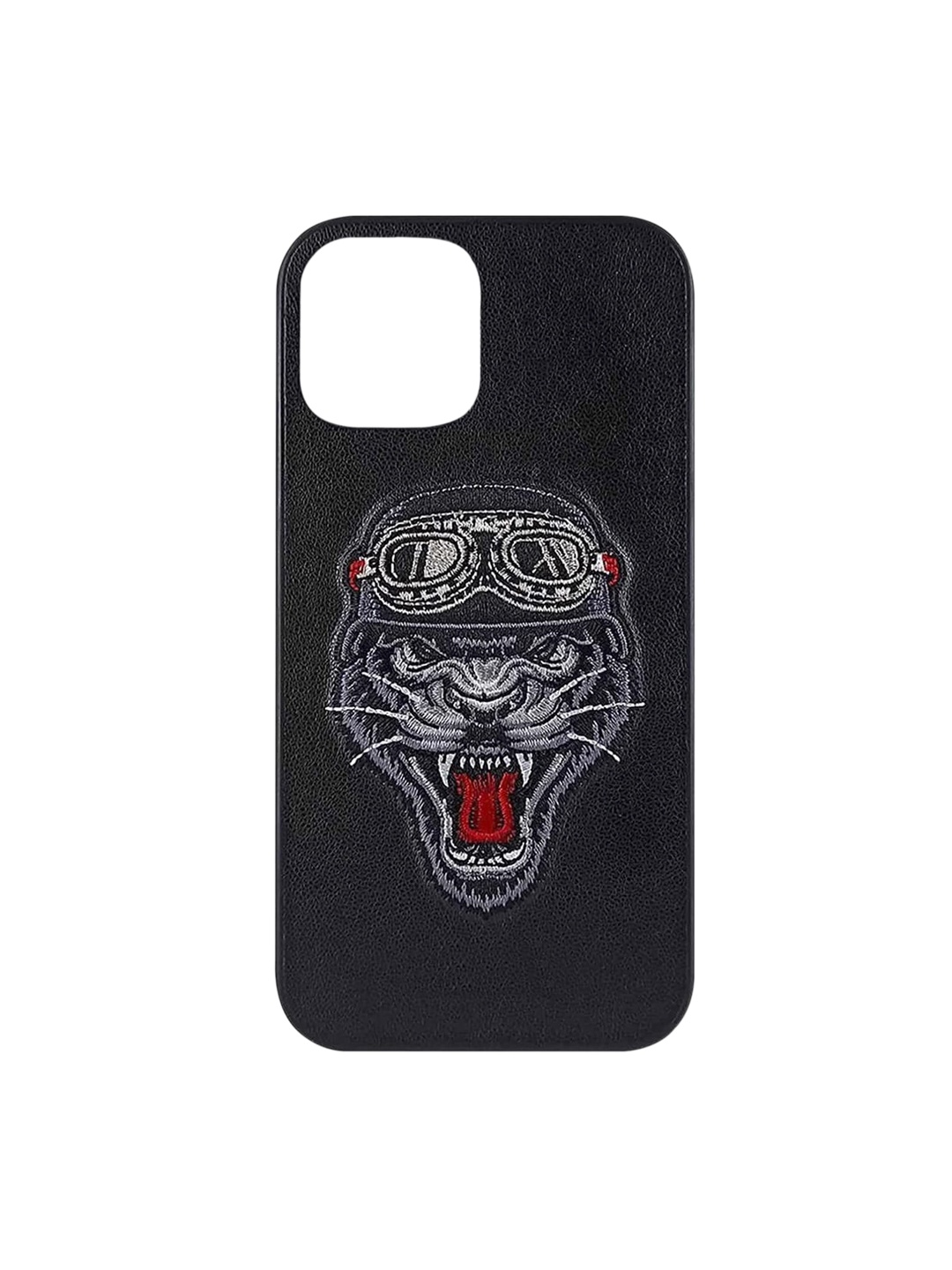 

TREEMODA Black & Grey Skull Leather iPhone 12 Pro Max Back Case