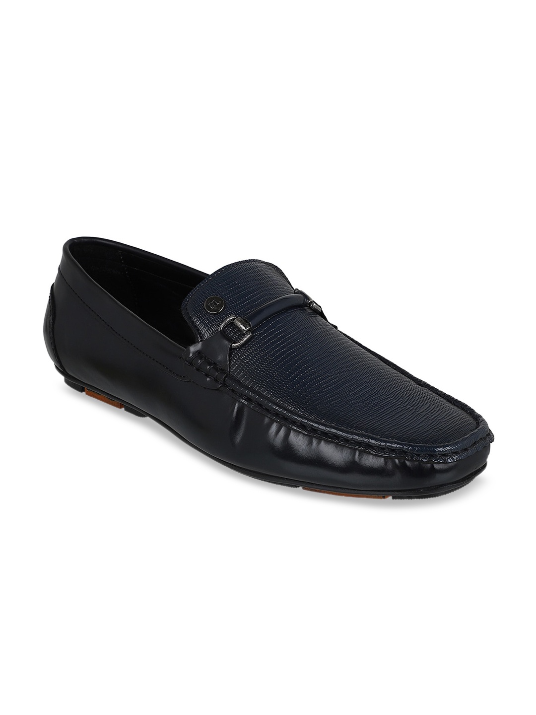 

Carlton London Men Navy Blue Textured Loafers