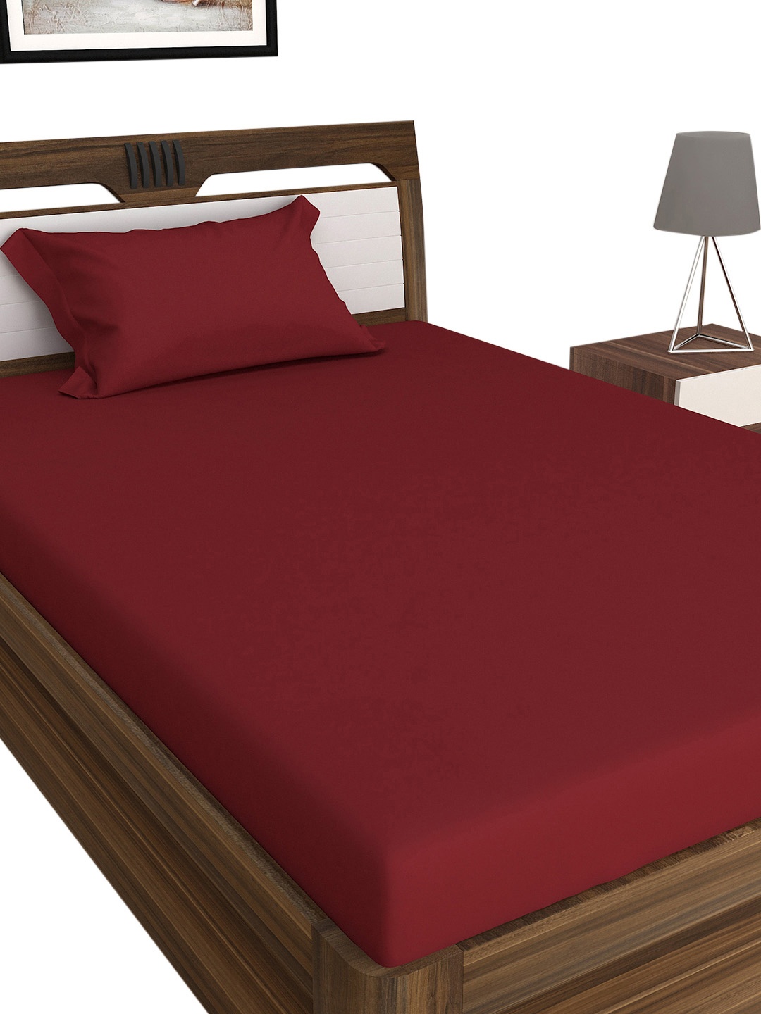 

Home Centre Red Solid Single Bedsheet Set, Assorted