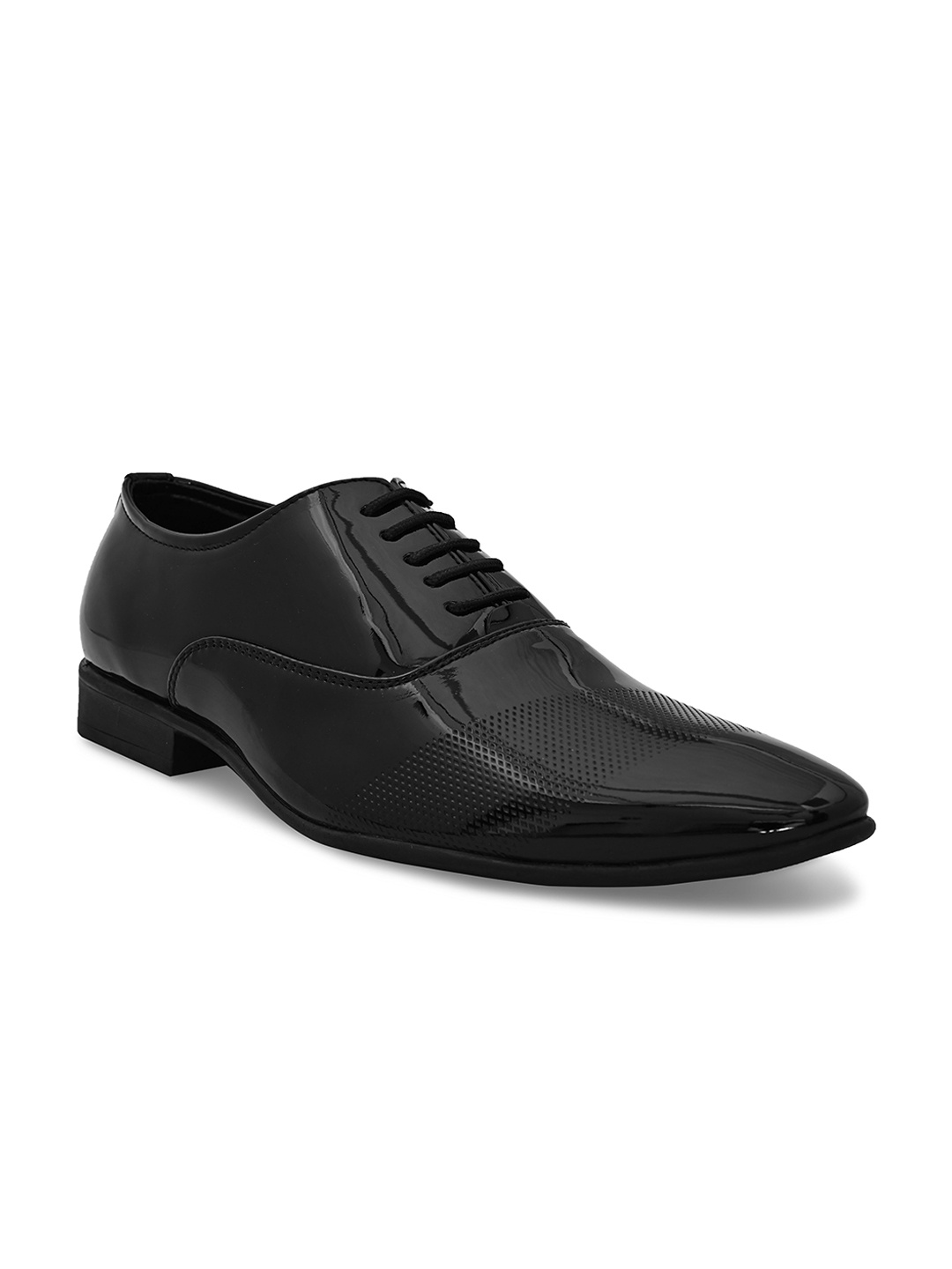 

San Frissco Men Black Solid Leather Formal Derbys