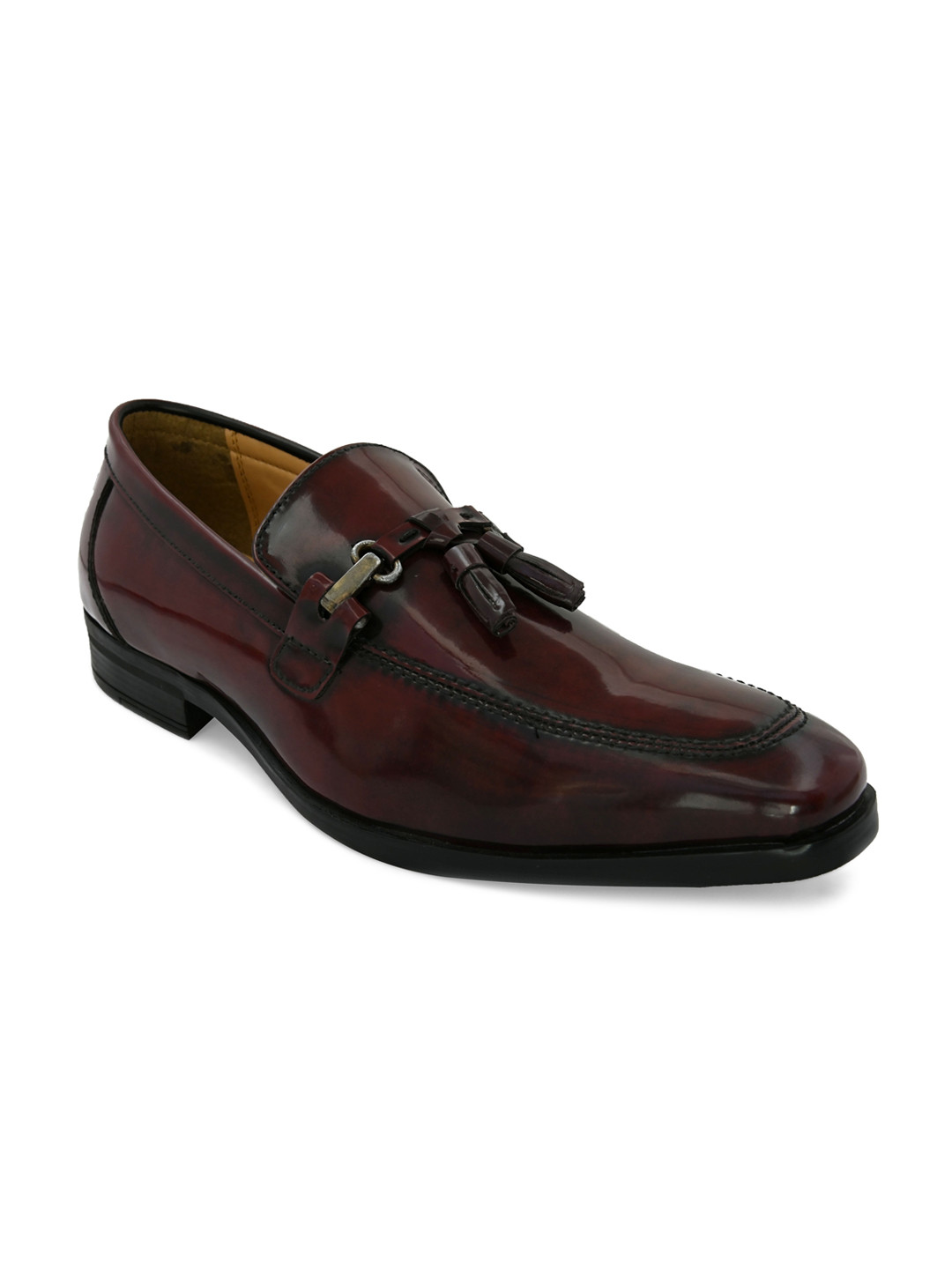 

San Frissco Men Maroon Solid Leather Formal Loafers