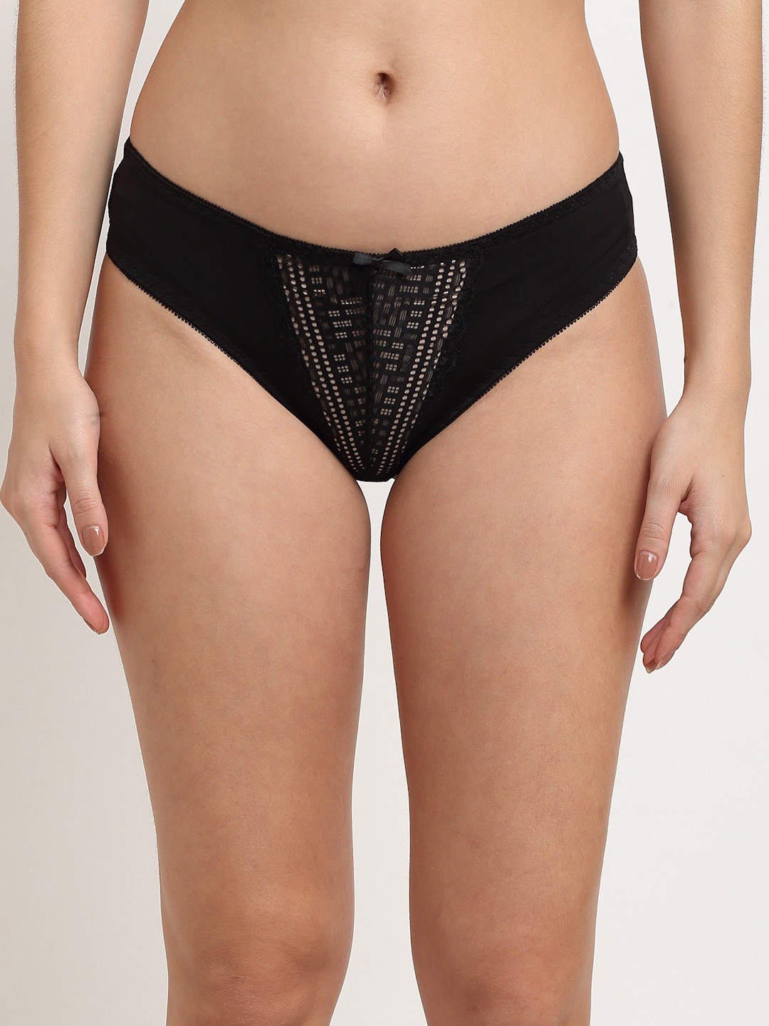 

MAKCLAN Women Black Self-Design Bikini Briefs