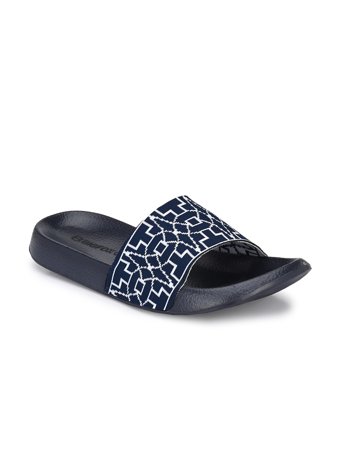 

Big Fox Men Blue & White Printed Sliders