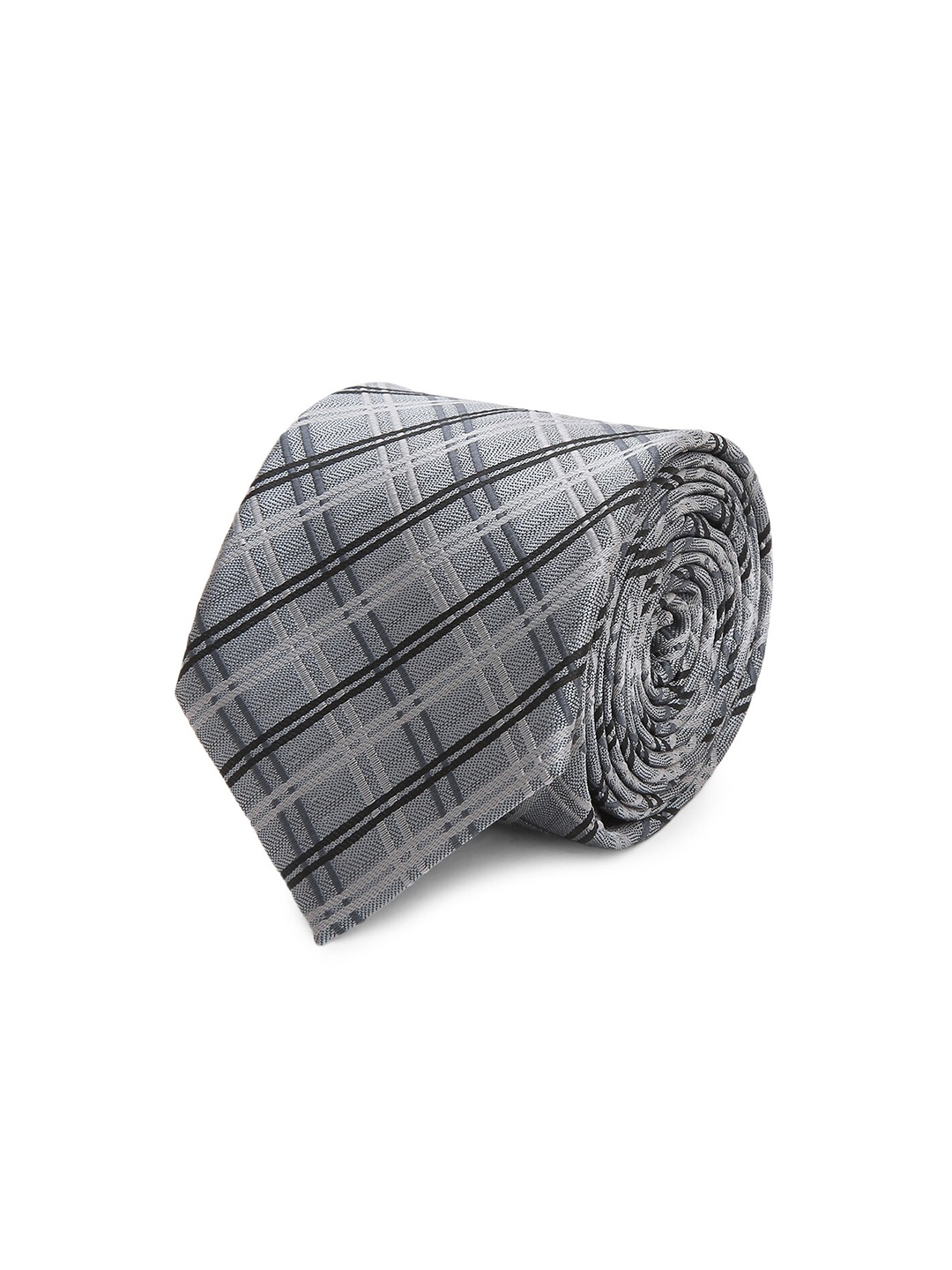 

Tossido Men Grey & Black Checked Broad Tie