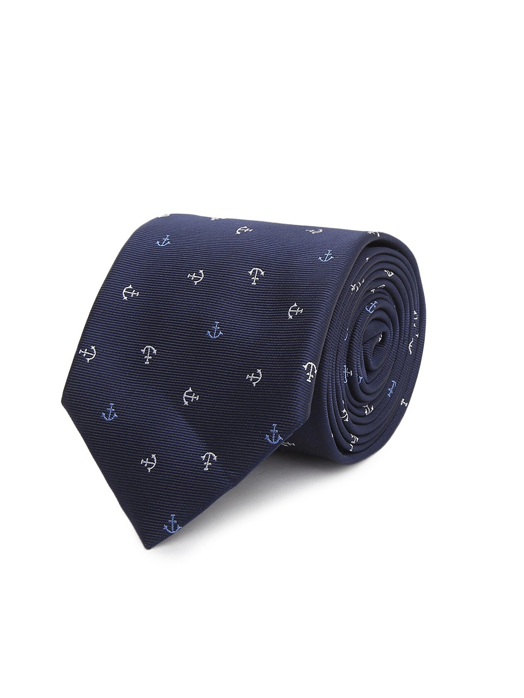 

Tossido Men Blue & Silver-Toned Woven Design Broad Tie