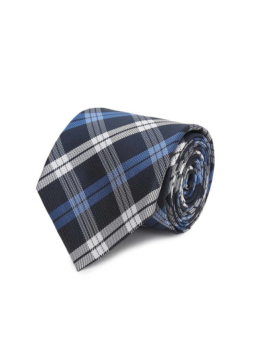 

Tossido Men Blue & White Checked Broad Tie