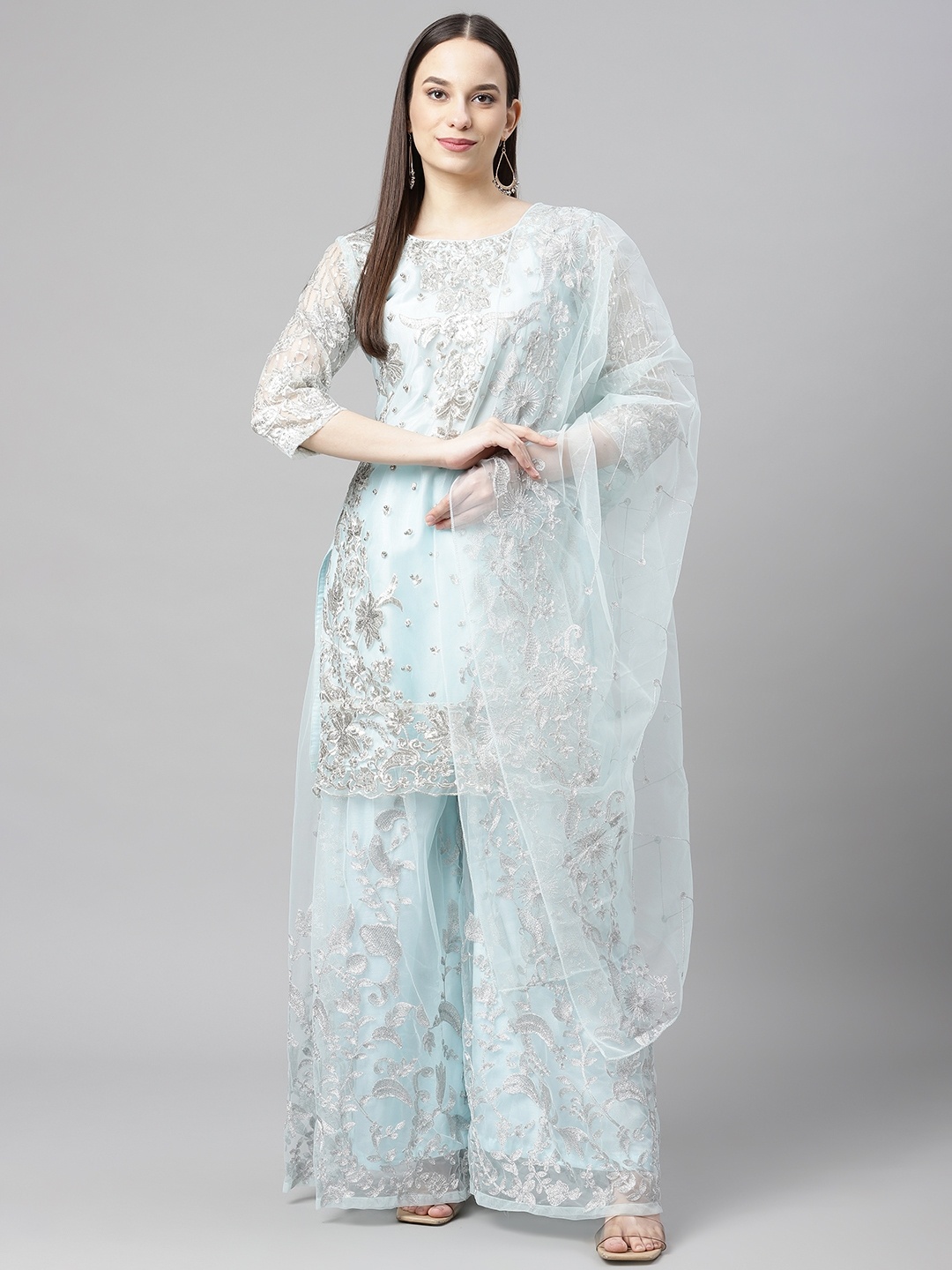 

Readiprint Fashions Blue Embroidered Unstitched Dress Material
