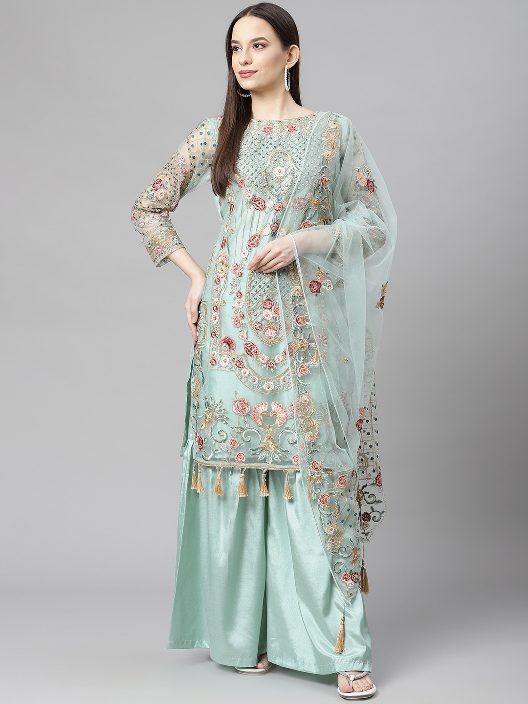 

Readiprint Fashions Blue Embroidered Unstitched Dress Material