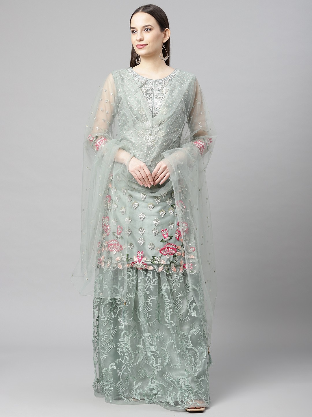 

Readiprint Fashions Green Embellished Unstitched Dress Material
