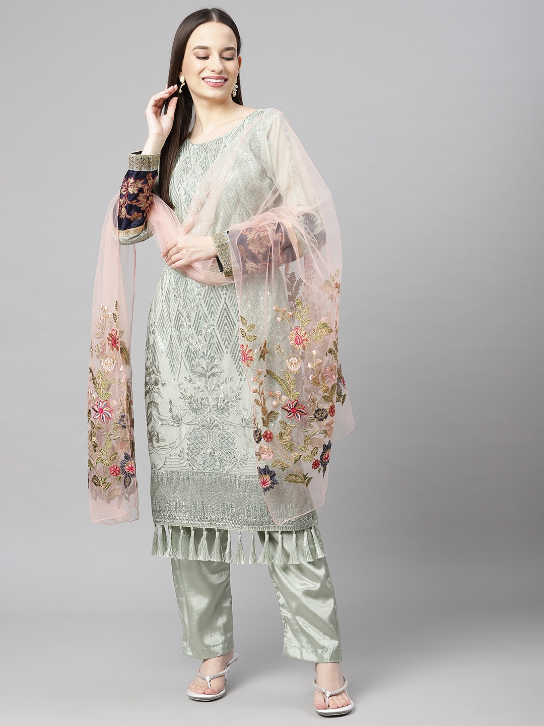 

Readiprint Fashions Green Embroidered Unstitched Dress Material