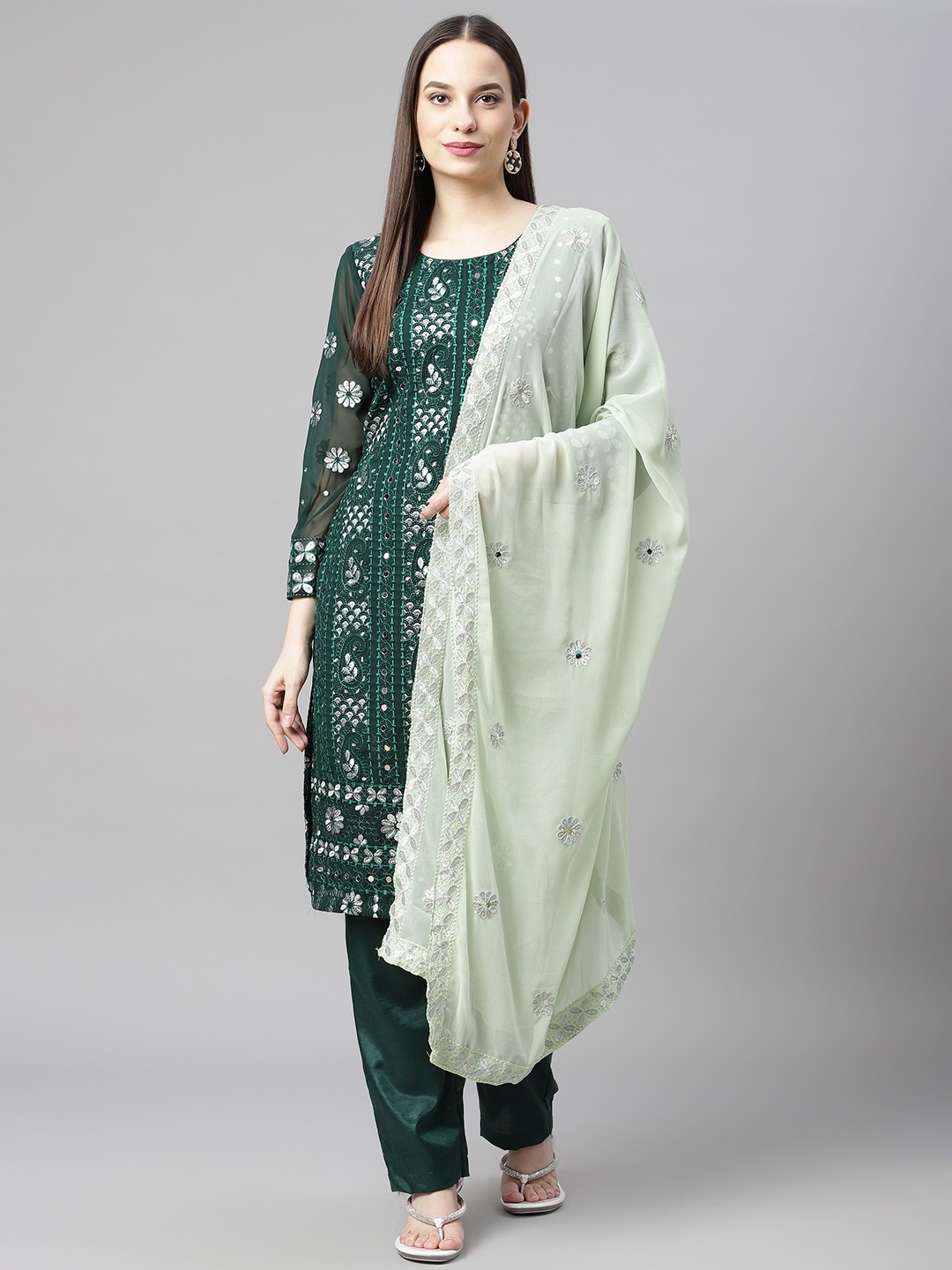 

Readiprint Fashions Green Embroidered Unstitched Dress Material