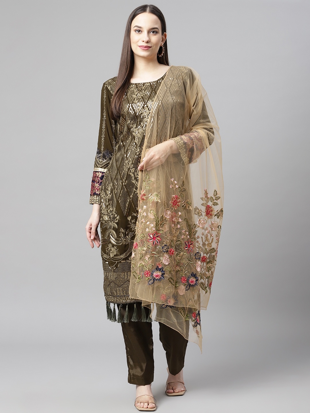 

Readiprint Fashions Green Embroidered Unstitched Dress Material