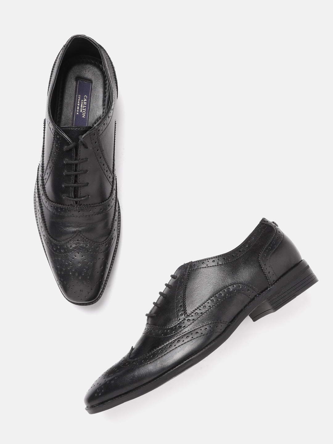 

Carlton London Men Black Formal Brogues