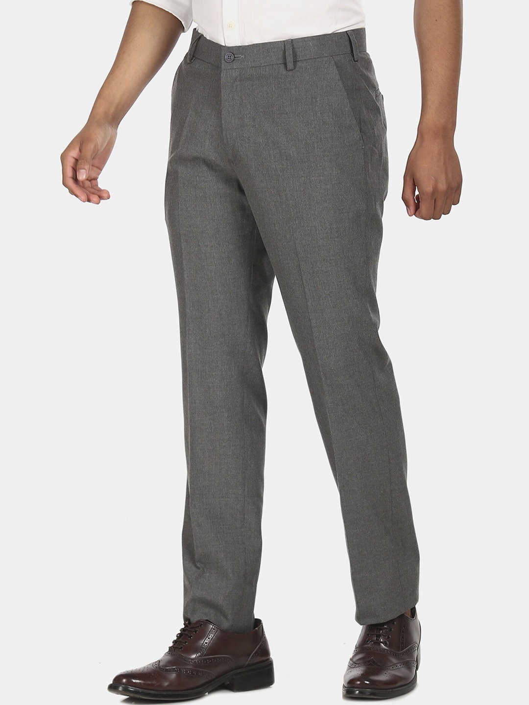 

Excalibur Men Grey Formal Trousers