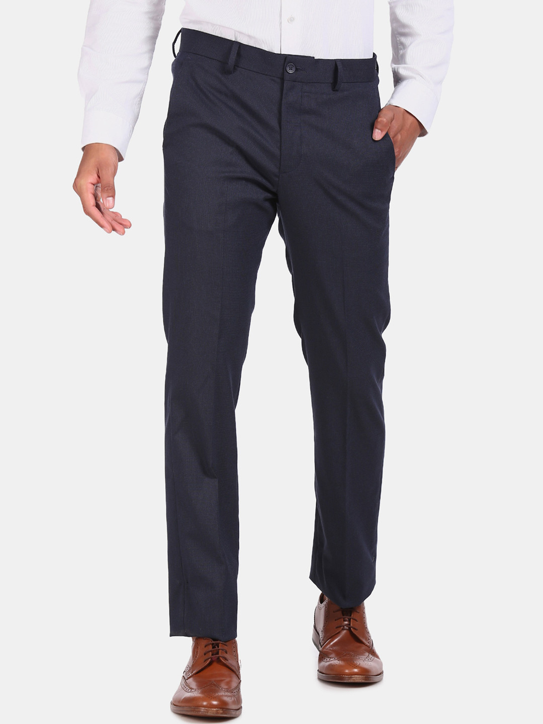

Excalibur Men Blue Formal Trousers