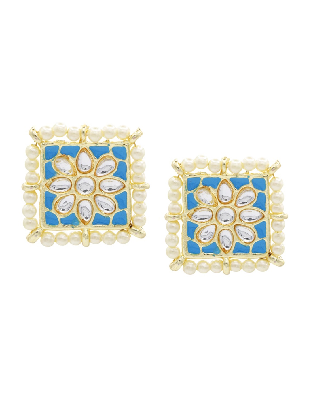 

ASMITTA JEWELLERY Blue Contemporary Studs Earrings