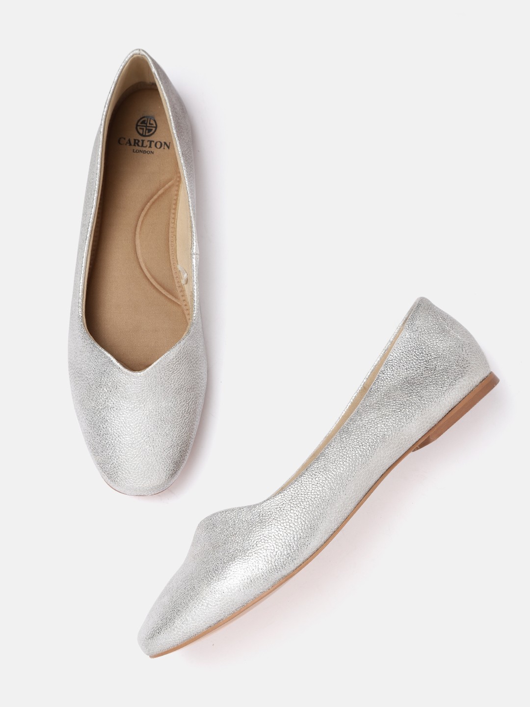 

Carlton London Women Silver-Toned Ballerinas Flats