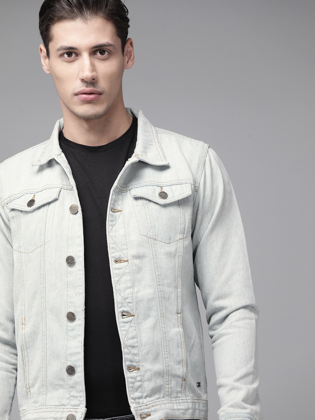 

Roadster Men Blue Solid Denim Jacket