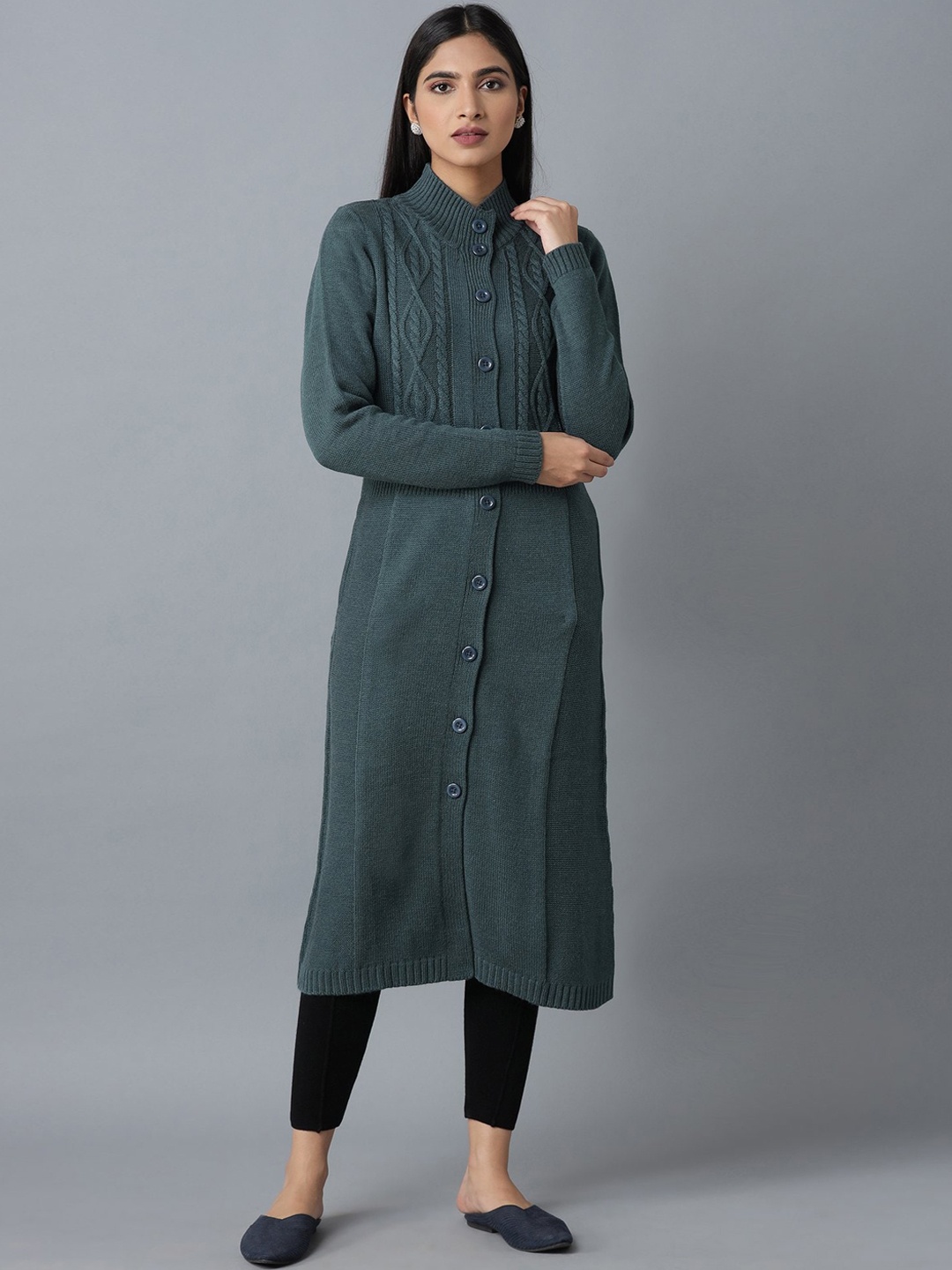 

W Women Blue Longline Tailored Jacket