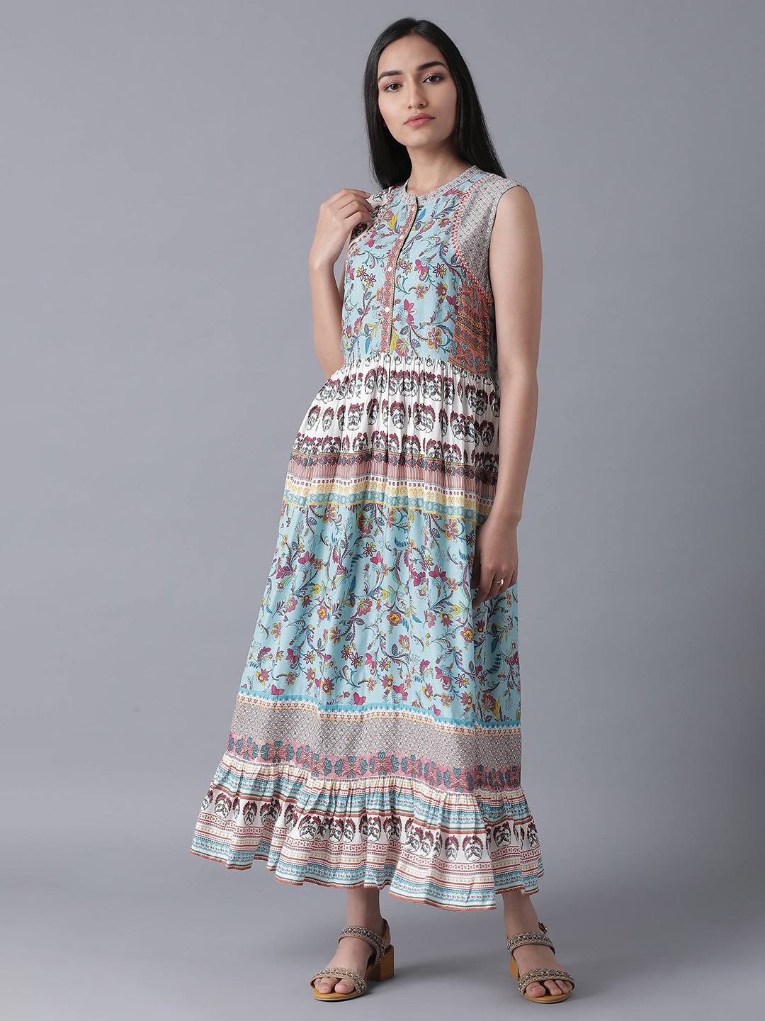 

W Multicoloured Floral Maxi Dress, Multi