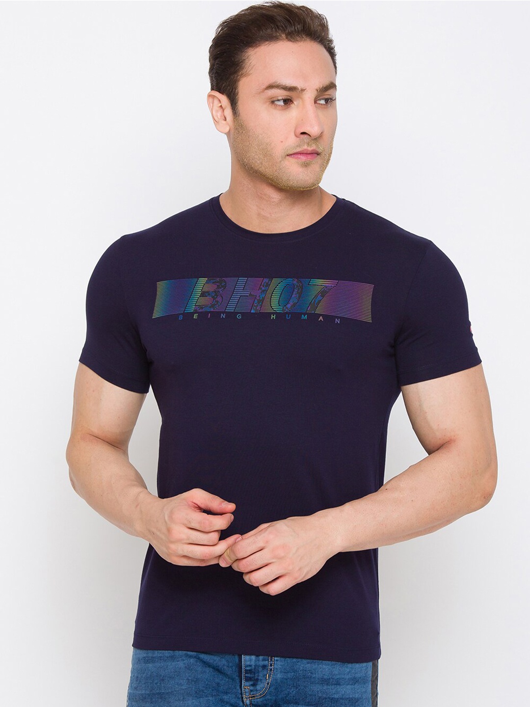 

Being Human Men Navy Blue Printed T-shirt