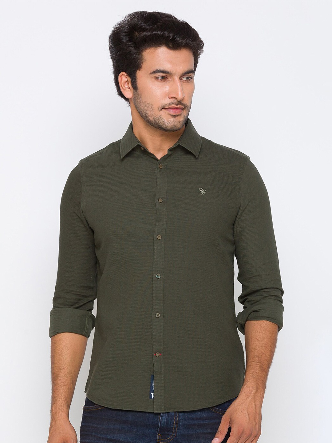 

Being Human Men Green Opaque Casual Shirt