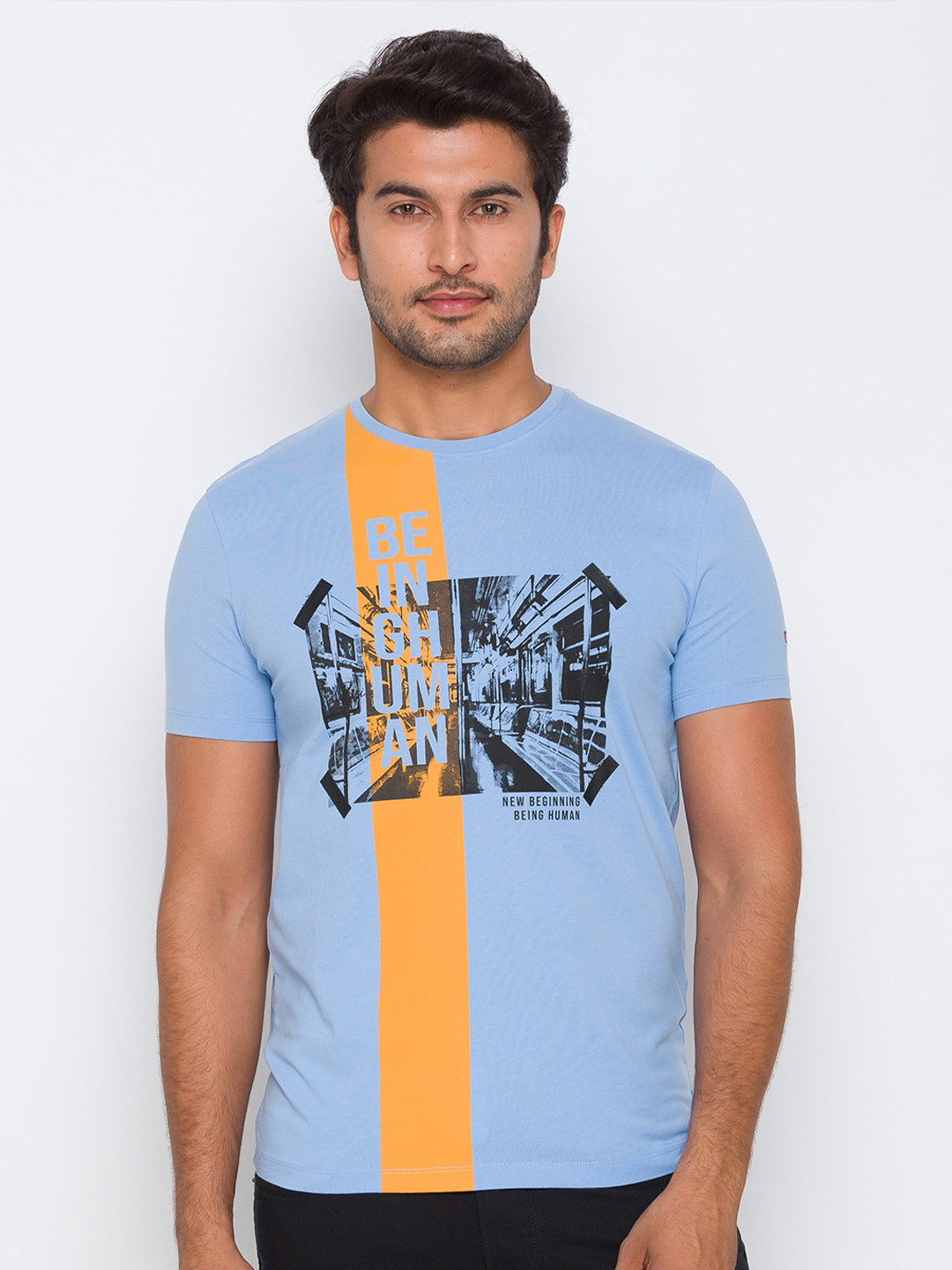 

Being Human Men Blue Printed T-shirt