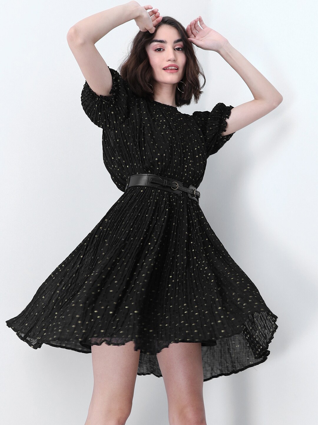 

FabAlley Black & Gold-Toned Dress