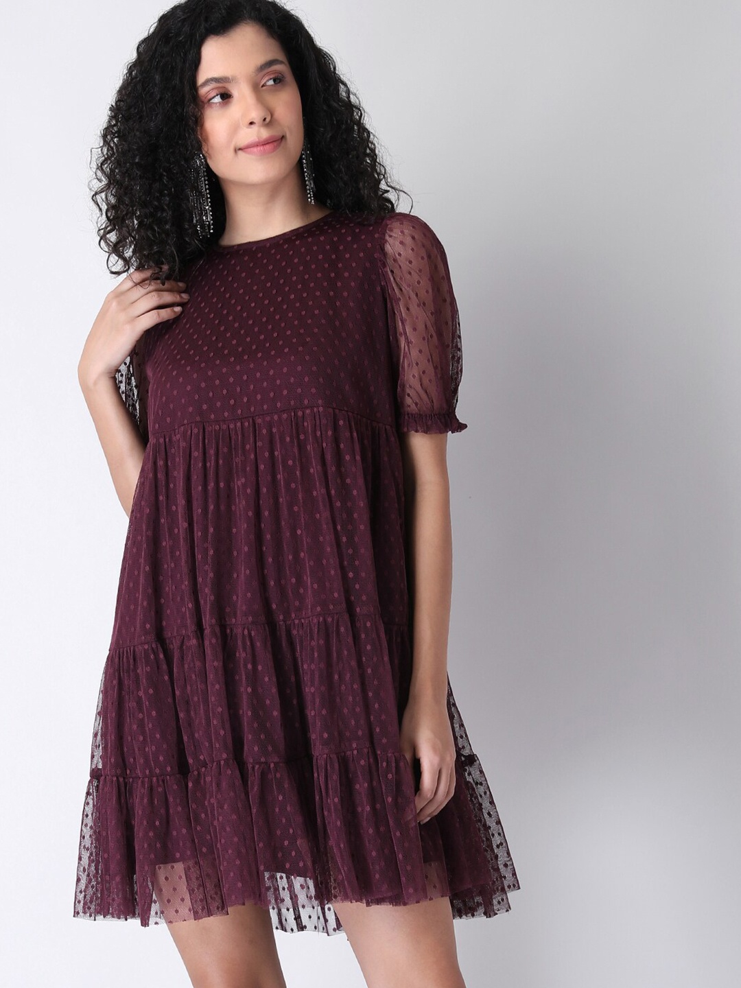 

FabAlley Maroon A-Line Dress