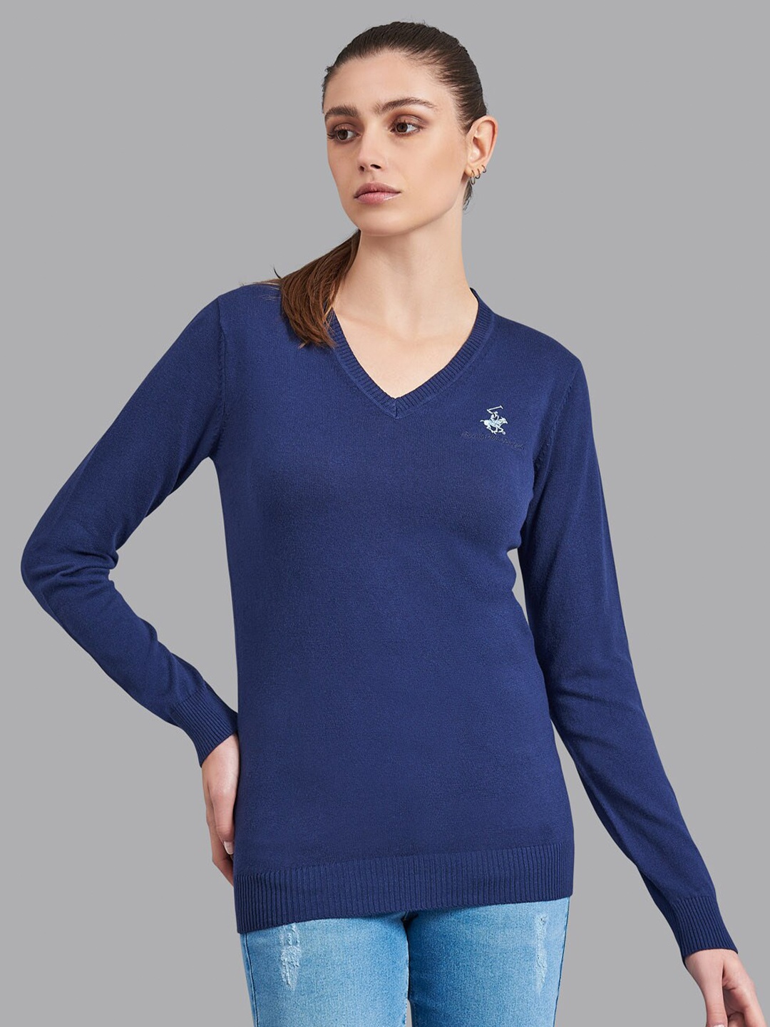 

Beverly Hills Polo Club Women Navy Blue Pullover
