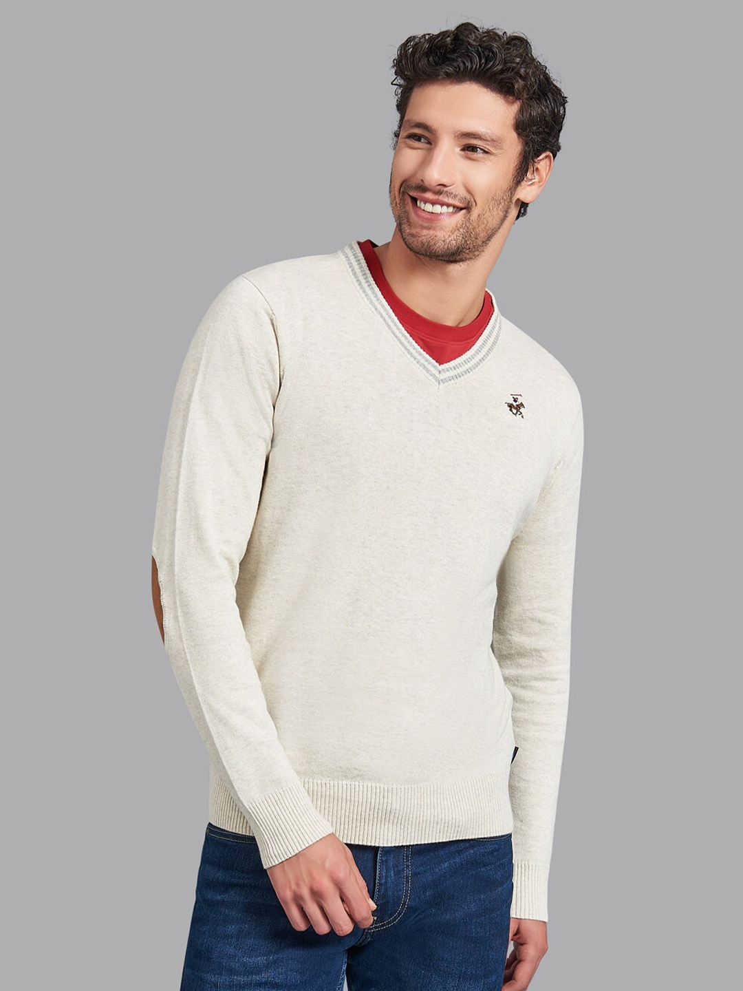 

Beverly Hills Polo Club Men Beige Solid Pullover