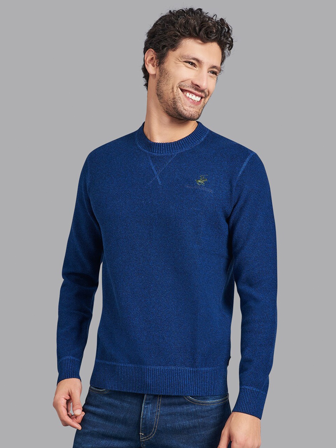 

Beverly Hills Polo Club Men Navy Blue Cotton Pullover