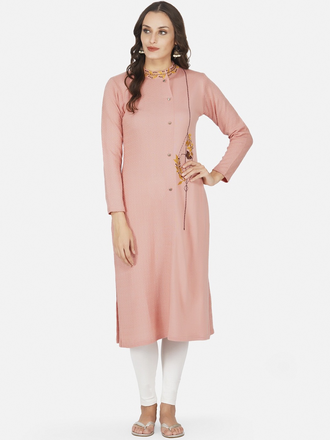 

FABNEST Women Peach-Coloured Kurta