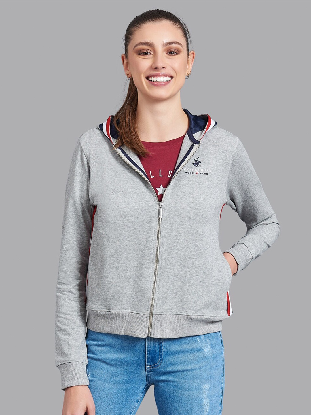 

Beverly Hills Polo Club Women Grey Sweatshirt