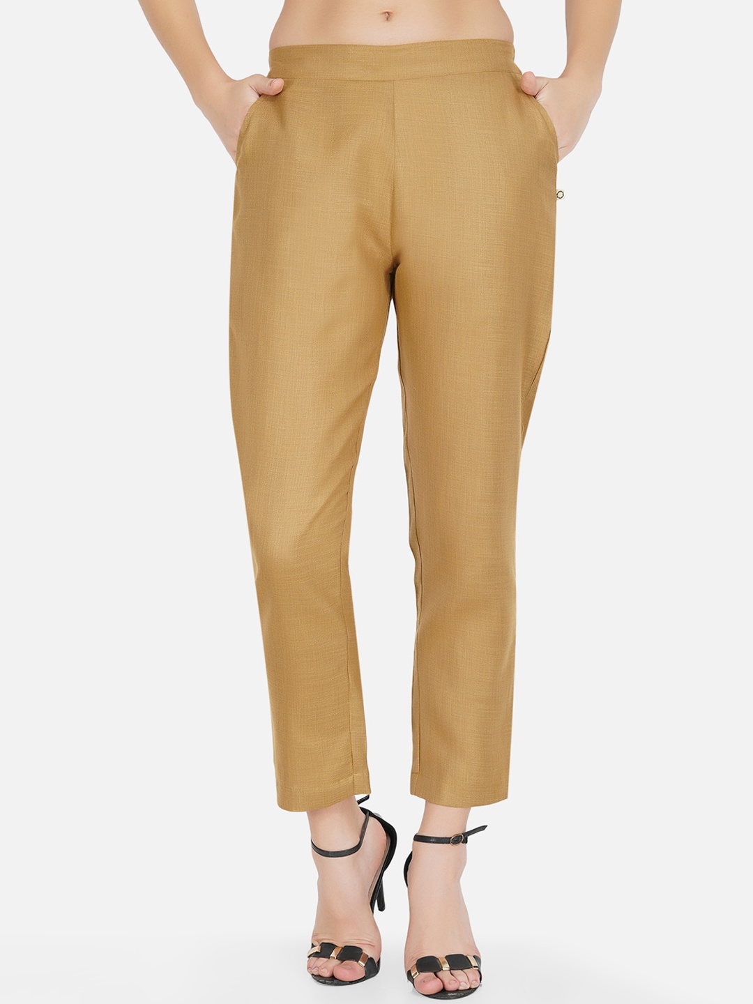 

FABNEST Women Brown Cigerette Trousers