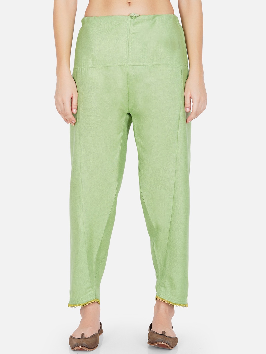 

FABNEST Women Green Flared Trousers