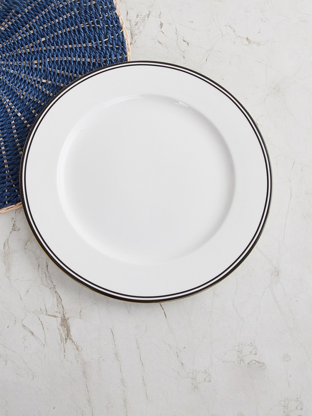 

Home Centre Black & White Solid Bone China Plate