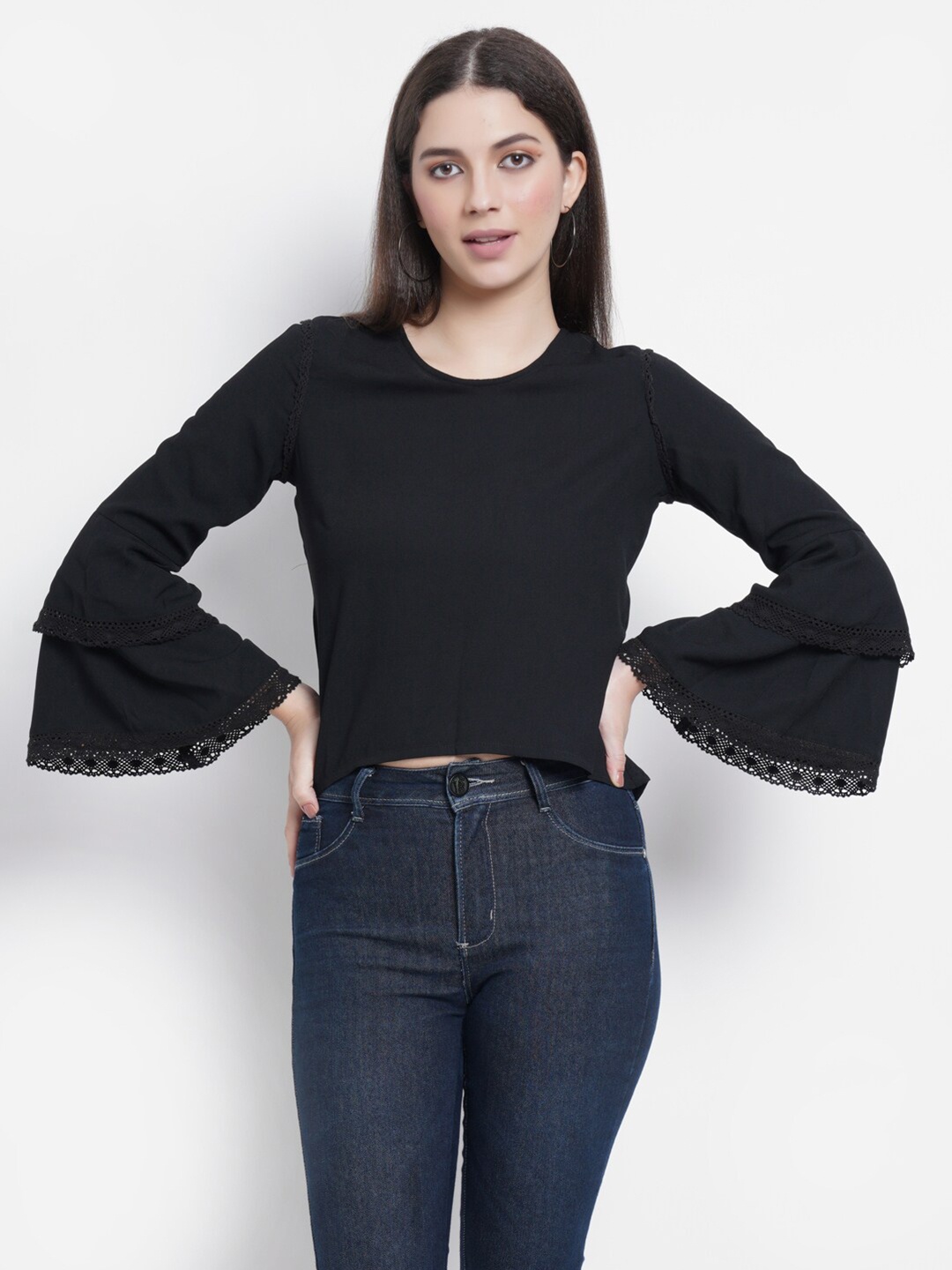 

DODO & MOA Black Crepe Regular Top