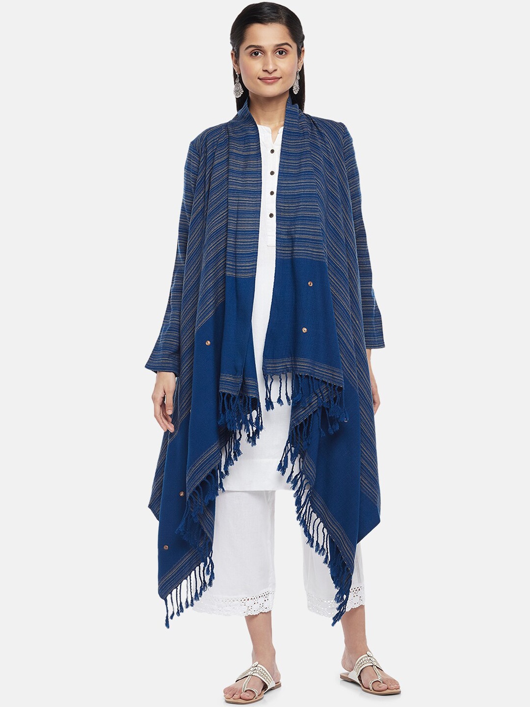 

RANGMANCH BY PANTALOONS Women Blue Striped Kurta