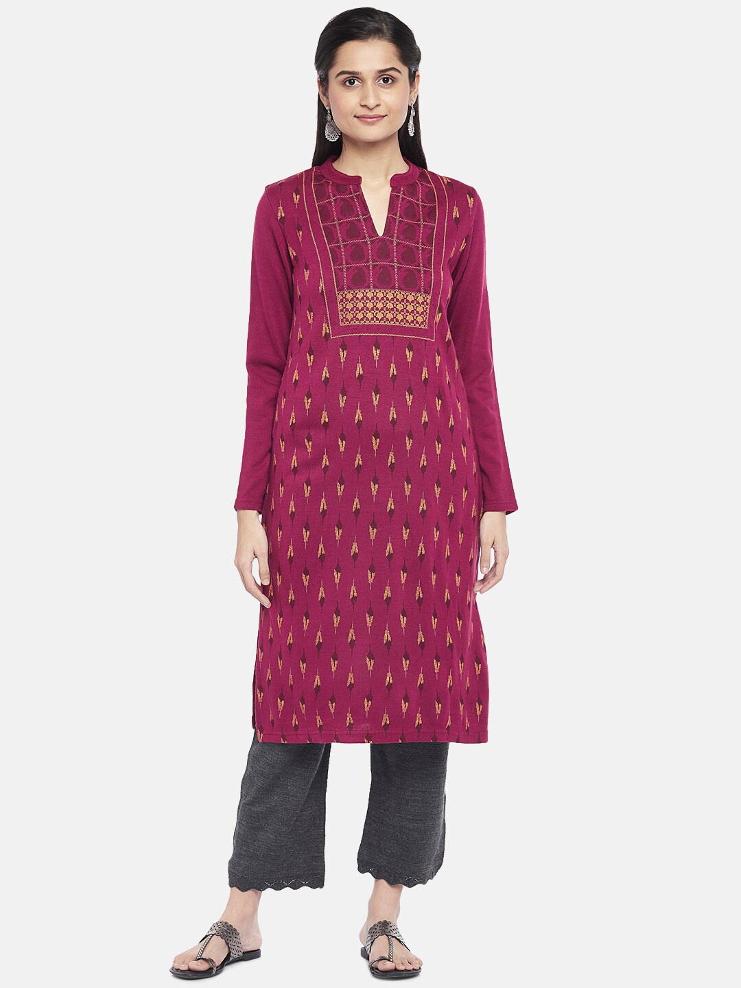 

RANGMANCH BY PANTALOONS Women Red Ethnic Motifs Printed Kurta