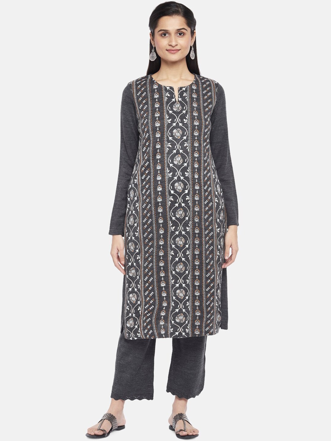 

RANGMANCH BY PANTALOONS Women Grey Printed Kurta