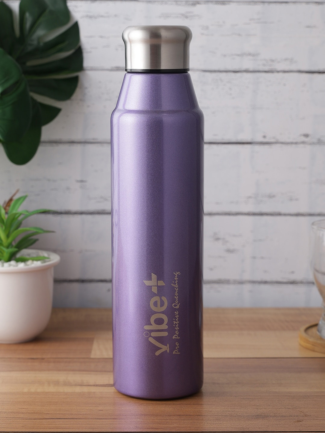 

Vibe Plus Purple Solid Double Wall Stainless Steel Water Bottle 1000 ml
